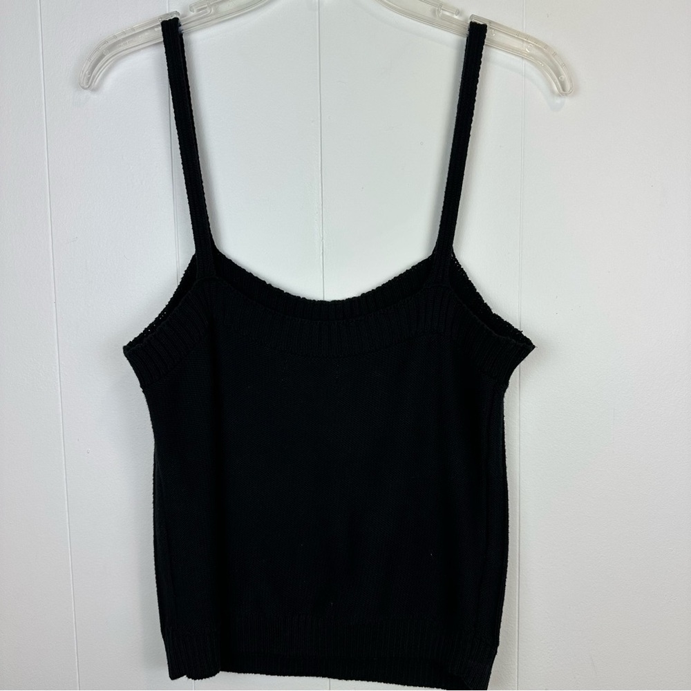 Anthropologie Black Cable Knit Crop Tank Top M - Picture 6 of 6